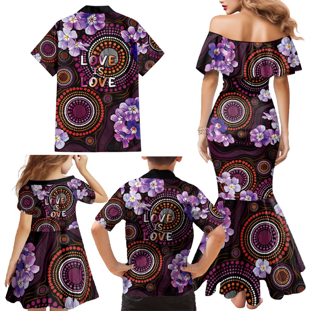 Australia First Nation LGBT - Lesbian Week Family Matching Mermaid Dress and Hawaiian Shirt Sapphic Violet - Love Is Love - Aussie Hoodie