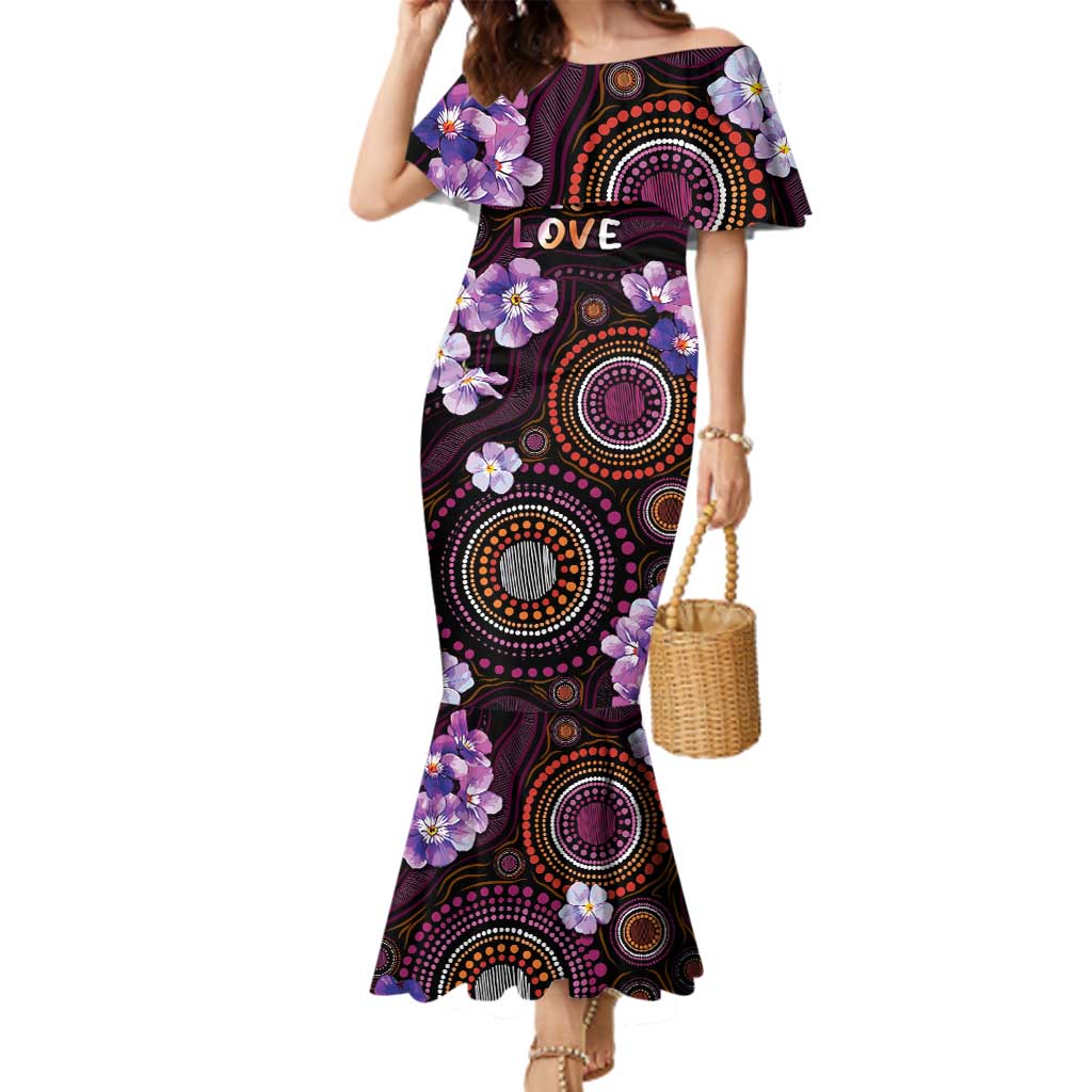 Australia First Nation LGBT - Lesbian Week Family Matching Mermaid Dress and Hawaiian Shirt Sapphic Violet - Love Is Love - Aussie Hoodie