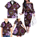 Australia First Nation LGBT - Lesbian Week Family Matching Off The Shoulder Long Sleeve Dress and Hawaiian Shirt Sapphic Violet - Love Is Love - Aussie Hoodie
