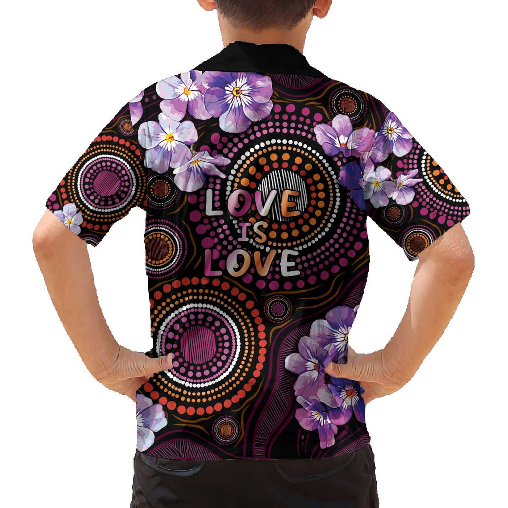 Australia First Nation LGBT - Lesbian Week Family Matching Off The Shoulder Long Sleeve Dress and Hawaiian Shirt Sapphic Violet - Love Is Love - Aussie Hoodie