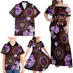 Australia First Nation LGBT - Lesbian Week Family Matching Off Shoulder Maxi Dress and Hawaiian Shirt Sapphic Violet - Love Is Love - Aussie Hoodie