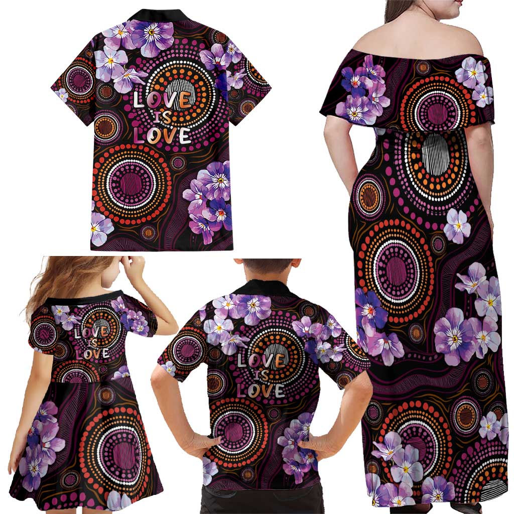 Australia First Nation LGBT - Lesbian Week Family Matching Off Shoulder Maxi Dress and Hawaiian Shirt Sapphic Violet - Love Is Love - Aussie Hoodie