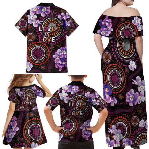 Australia First Nation LGBT - Lesbian Week Family Matching Off Shoulder Maxi Dress and Hawaiian Shirt Sapphic Violet - Love Is Love - Aussie Hoodie