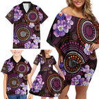 Australia First Nation LGBT - Lesbian Week Family Matching Off Shoulder Short Dress and Hawaiian Shirt Sapphic Violet - Love Is Love - Aussie Hoodie