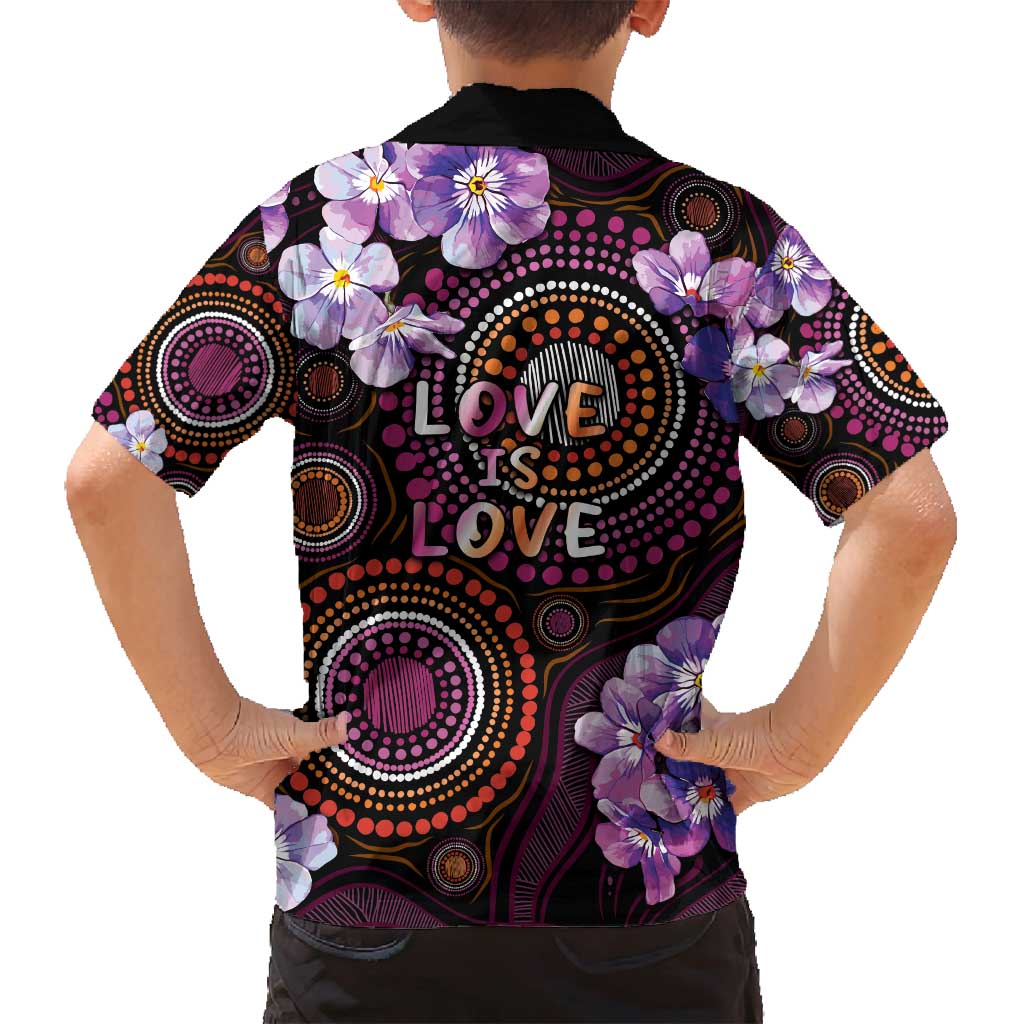 Australia First Nation LGBT - Lesbian Week Family Matching Off Shoulder Short Dress and Hawaiian Shirt Sapphic Violet - Love Is Love - Aussie Hoodie