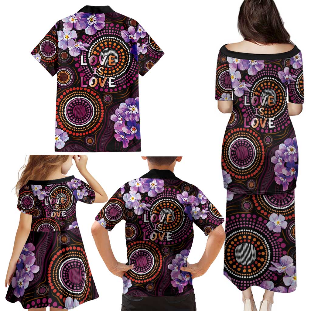 Australia First Nation LGBT - Lesbian Week Family Matching Puletasi and Hawaiian Shirt Sapphic Violet - Love Is Love - Aussie Hoodie