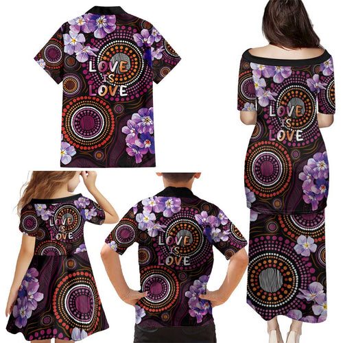 Australia First Nation LGBT - Lesbian Week Family Matching Puletasi and Hawaiian Shirt Sapphic Violet - Love Is Love - Aussie Hoodie