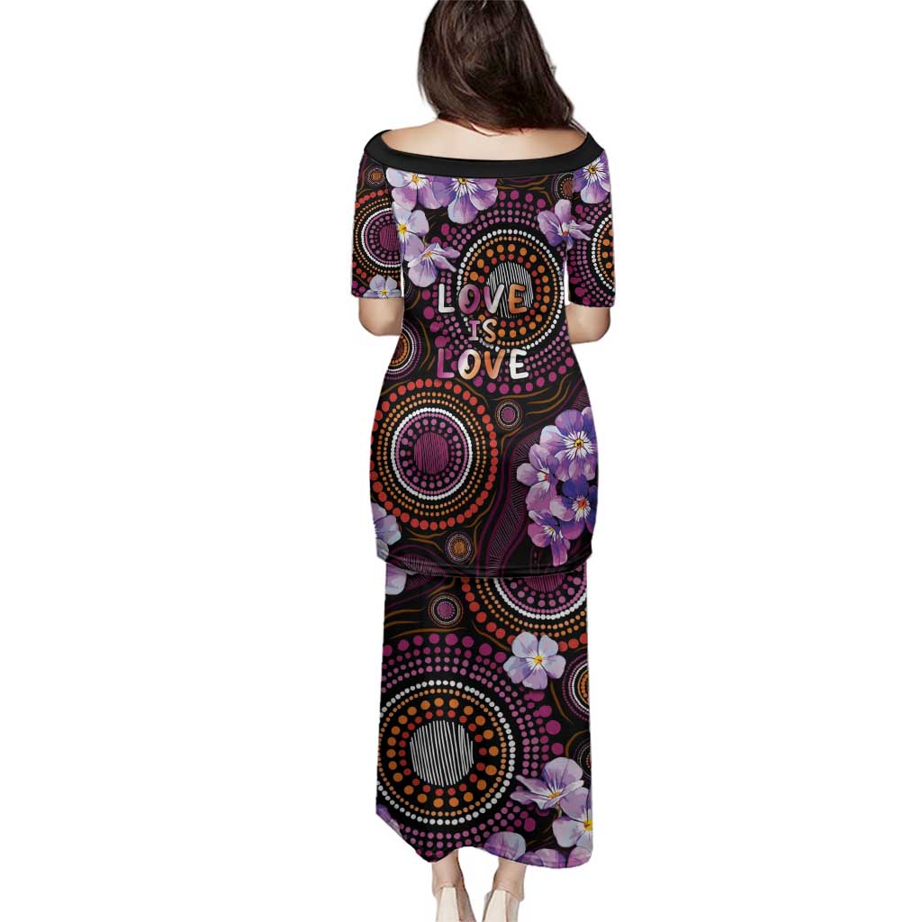 Australia First Nation LGBT - Lesbian Week Family Matching Puletasi and Hawaiian Shirt Sapphic Violet - Love Is Love - Aussie Hoodie