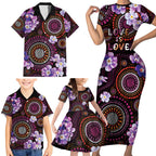 Australia First Nation LGBT - Lesbian Week Family Matching Short Sleeve Bodycon Dress and Hawaiian Shirt Sapphic Violet - Love Is Love - Aussie Hoodie