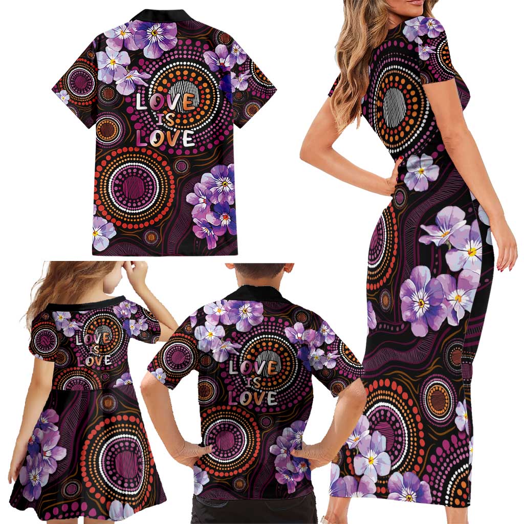 Australia First Nation LGBT - Lesbian Week Family Matching Short Sleeve Bodycon Dress and Hawaiian Shirt Sapphic Violet - Love Is Love - Aussie Hoodie