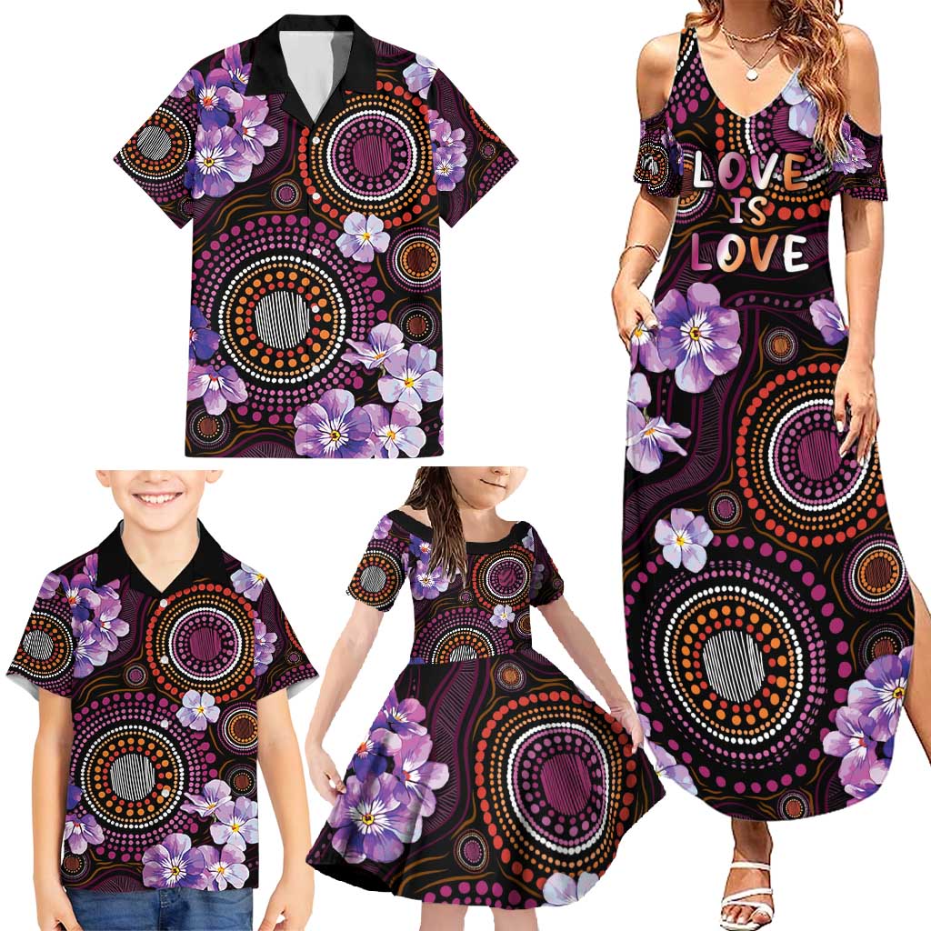 Australia First Nation LGBT - Lesbian Week Family Matching Summer Maxi Dress and Hawaiian Shirt Sapphic Violet - Love Is Love - Aussie Hoodie