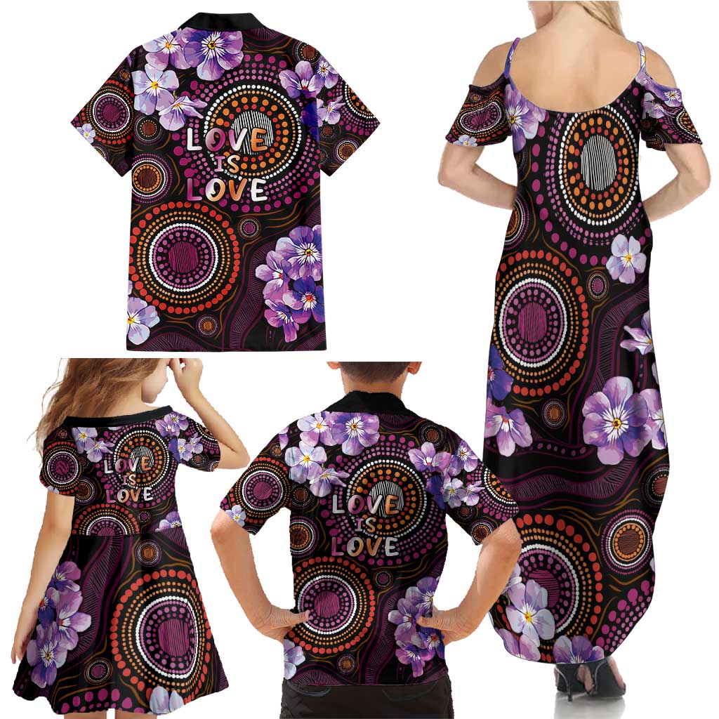 Australia First Nation LGBT - Lesbian Week Family Matching Summer Maxi Dress and Hawaiian Shirt Sapphic Violet - Love Is Love - Aussie Hoodie