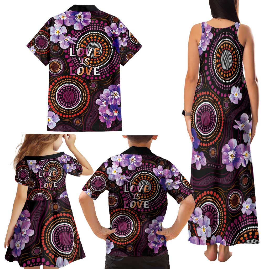 Australia First Nation LGBT - Lesbian Week Family Matching Tank Maxi Dress and Hawaiian Shirt Sapphic Violet - Love Is Love - Aussie Hoodie