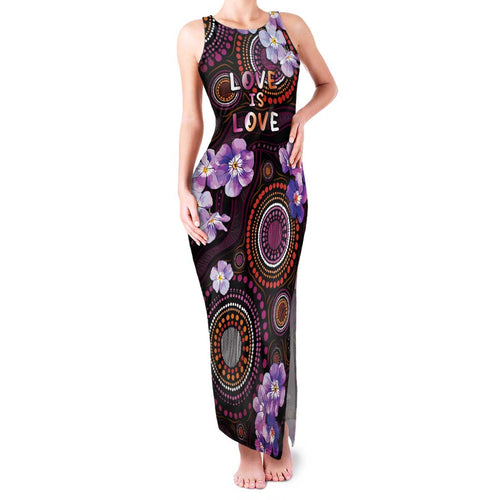 Australia First Nation LGBT - Lesbian Week Family Matching Tank Maxi Dress and Hawaiian Shirt Sapphic Violet - Love Is Love - Aussie Hoodie