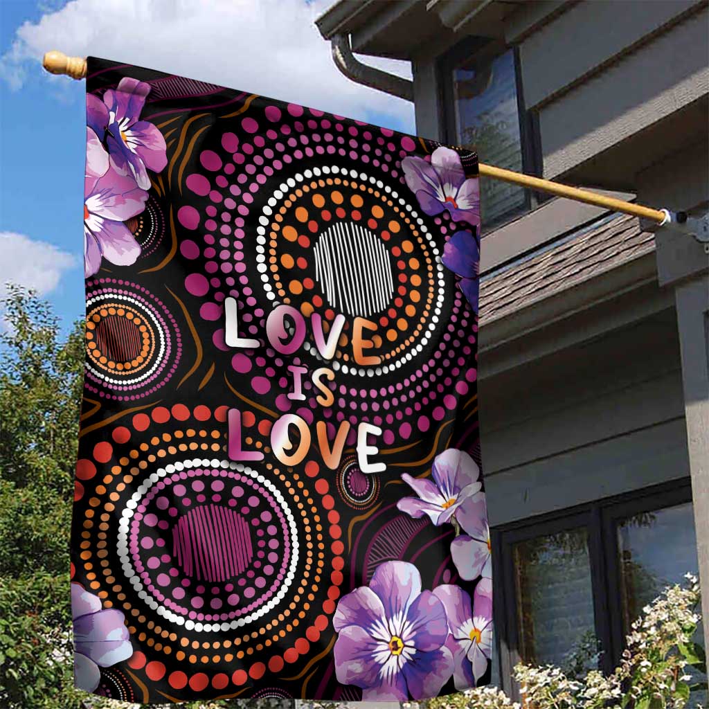 Australia First Nation LGBT - Lesbian Week Garden Flag Sapphic Violet - Love Is Love - Aussie Hoodie