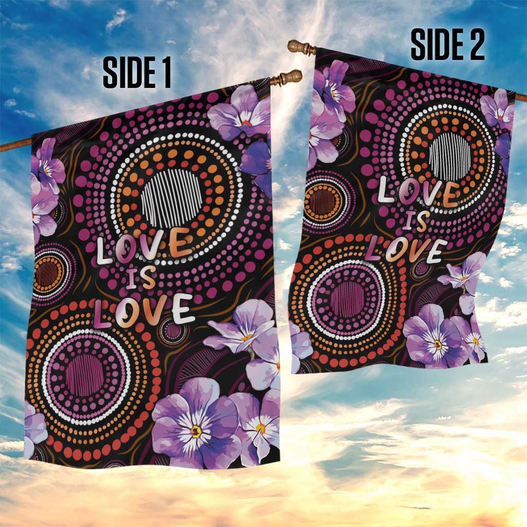Australia First Nation LGBT - Lesbian Week Garden Flag Sapphic Violet - Love Is Love - Aussie Hoodie