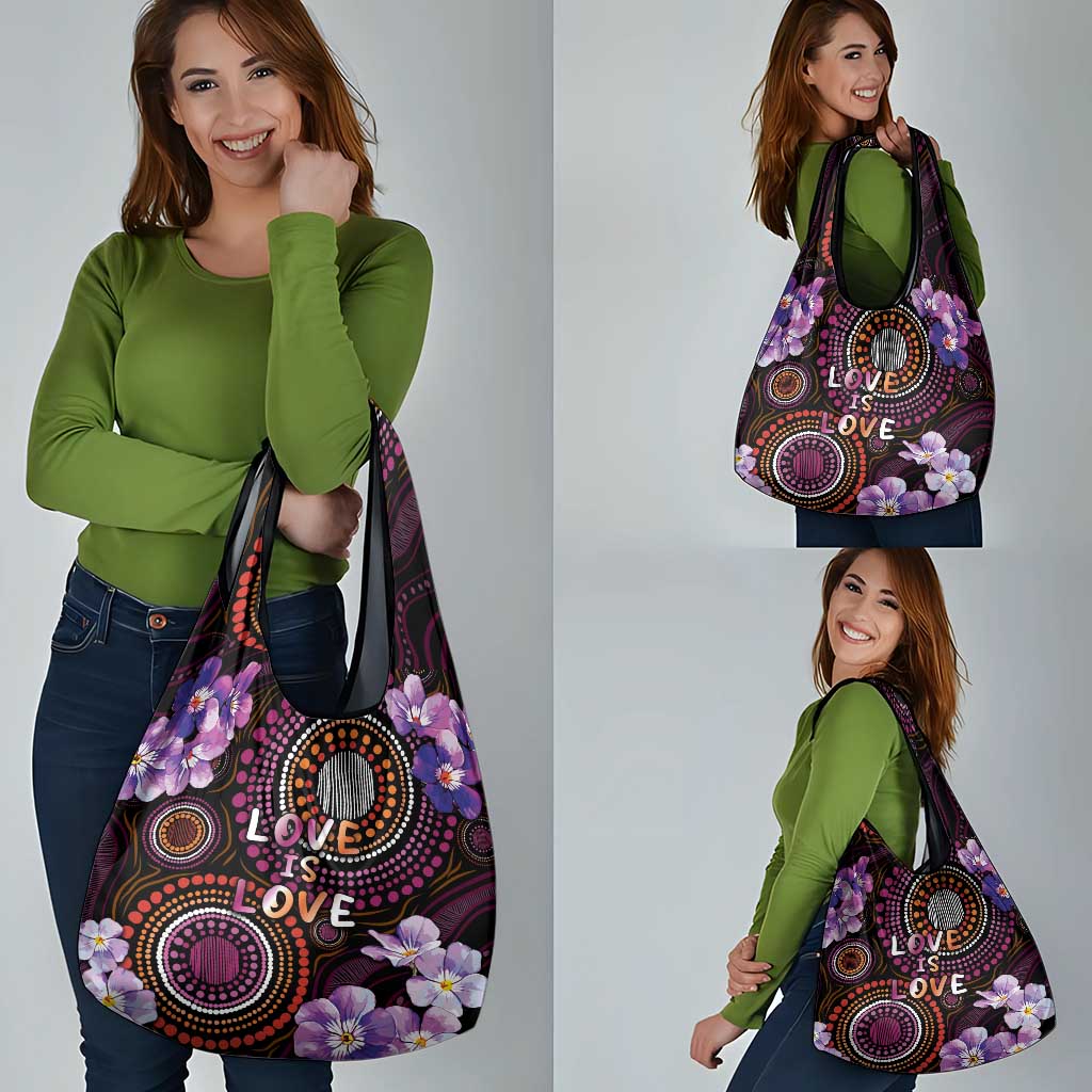Australia First Nation LGBT - Lesbian Week Grocery Bag Sapphic Violet - Love Is Love - Aussie Hoodie