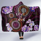 Australia First Nation LGBT - Lesbian Week Hooded Blanket Sapphic Violet - Love Is Love - Aussie Hoodie