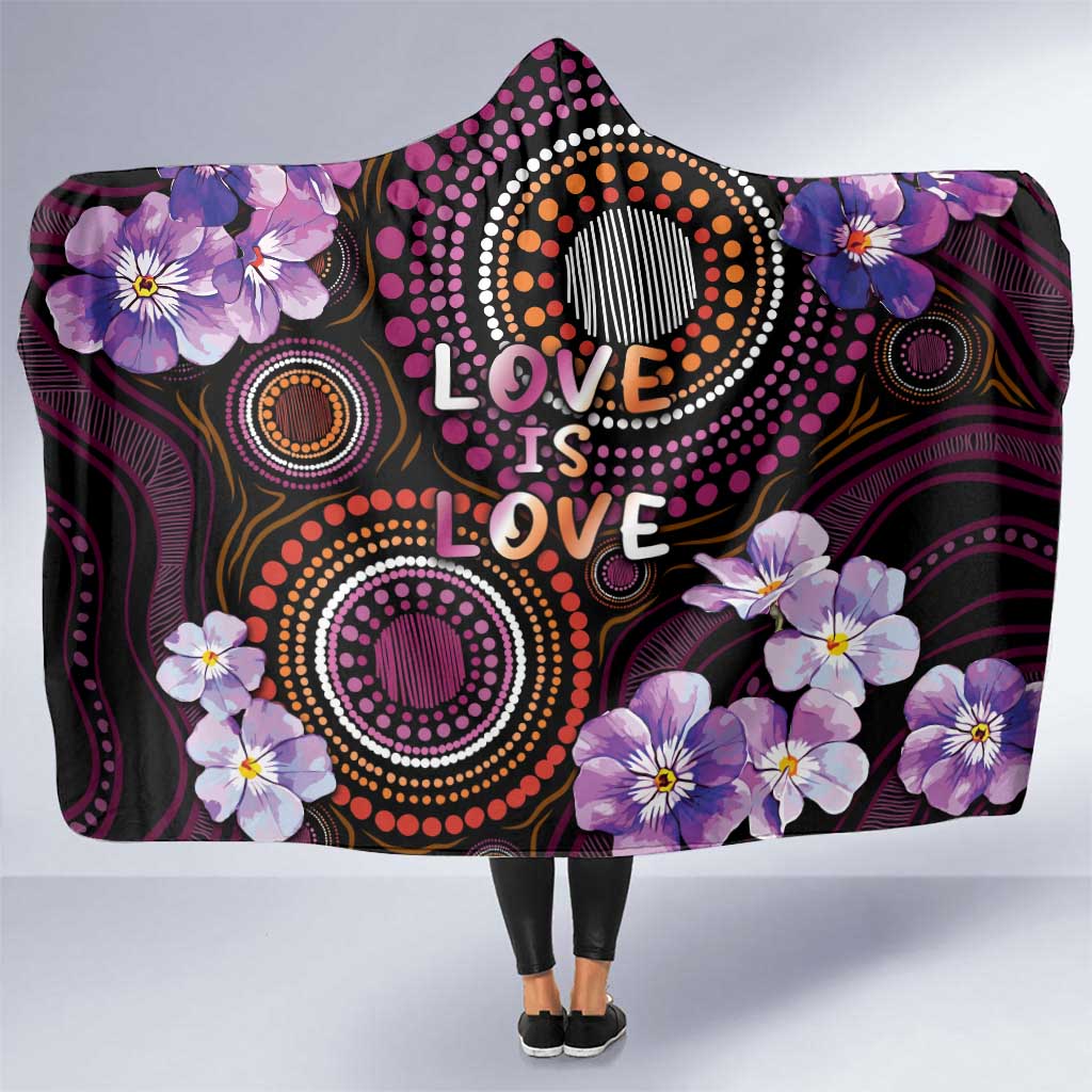 Australia First Nation LGBT - Lesbian Week Hooded Blanket Sapphic Violet - Love Is Love - Aussie Hoodie