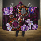 Australia First Nation LGBT - Lesbian Week Hooded Blanket Sapphic Violet - Love Is Love - Aussie Hoodie