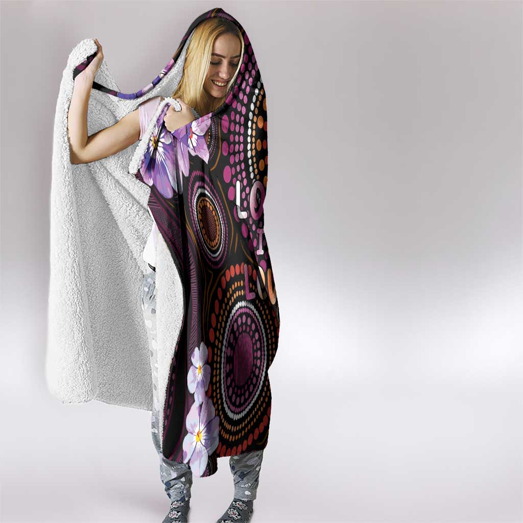 Australia First Nation LGBT - Lesbian Week Hooded Blanket Sapphic Violet - Love Is Love - Aussie Hoodie