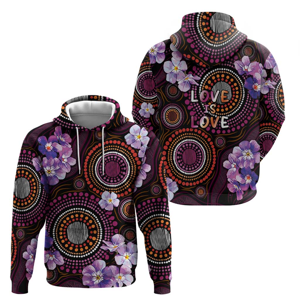 Australia First Nation LGBT - Lesbian Week Hoodie Sapphic Violet - Love Is Love - Aussie Hoodie