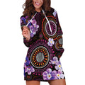 Australia First Nation LGBT - Lesbian Week Hoodie Dress Sapphic Violet - Love Is Love - Aussie Hoodie