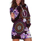 Australia First Nation LGBT - Lesbian Week Hoodie Dress Sapphic Violet - Love Is Love - Aussie Hoodie