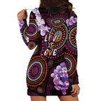 Australia First Nation LGBT - Lesbian Week Hoodie Dress Sapphic Violet - Love Is Love - Aussie Hoodie