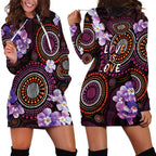 Australia First Nation LGBT - Lesbian Week Hoodie Dress Sapphic Violet - Love Is Love - Aussie Hoodie