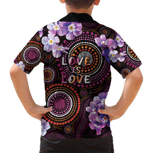 Australia First Nation LGBT - Lesbian Week Kid Hawaiian Shirt Sapphic Violet - Love Is Love - Aussie Hoodie