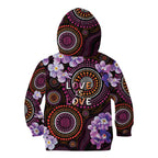 Australia First Nation LGBT - Lesbian Week Kid Hoodie Sapphic Violet - Love Is Love - Aussie Hoodie