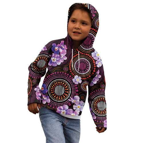 Australia First Nation LGBT - Lesbian Week Kid Hoodie Sapphic Violet - Love Is Love - Aussie Hoodie