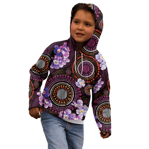 Australia First Nation LGBT - Lesbian Week Kid Hoodie Sapphic Violet - Love Is Love - Aussie Hoodie