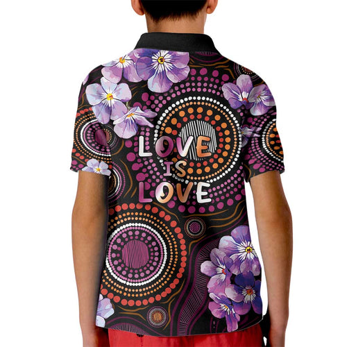 Australia First Nation LGBT - Lesbian Week Kid Polo Shirt Sapphic Violet - Love Is Love - Aussie Hoodie