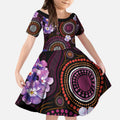 Australia First Nation LGBT - Lesbian Week Kid Short Sleeve Dress Sapphic Violet - Love Is Love - Aussie Hoodie