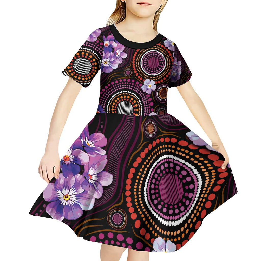 Australia First Nation LGBT - Lesbian Week Kid Short Sleeve Dress Sapphic Violet - Love Is Love - Aussie Hoodie