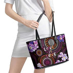 Australia First Nation LGBT - Lesbian Week Leather Tote Bag Sapphic Violet - Love Is Love - Aussie Hoodie