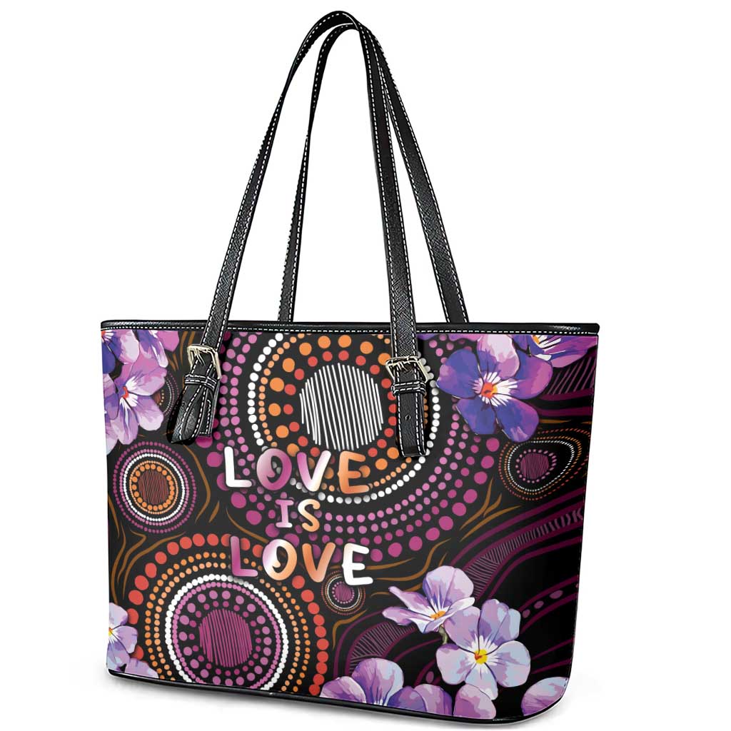 Australia First Nation LGBT - Lesbian Week Leather Tote Bag Sapphic Violet - Love Is Love - Aussie Hoodie