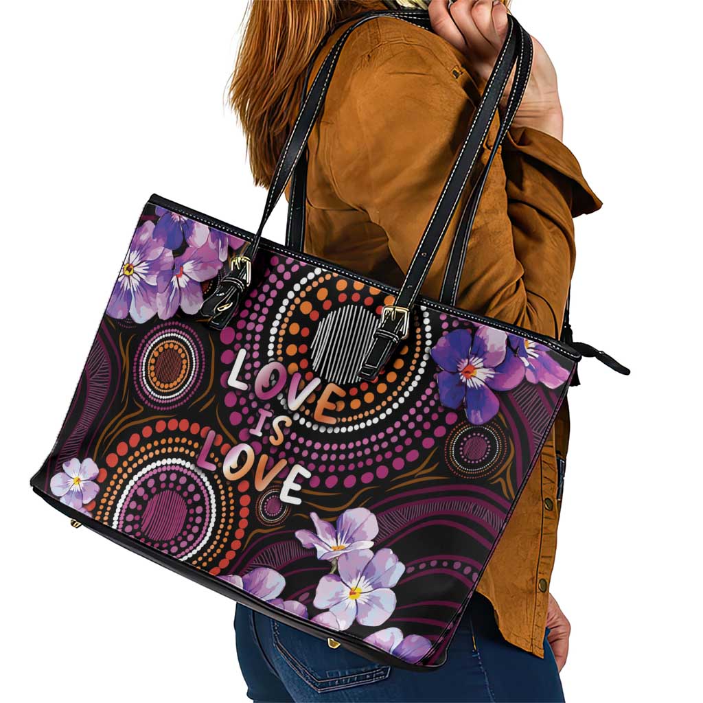Australia First Nation LGBT - Lesbian Week Leather Tote Bag Sapphic Violet - Love Is Love - Aussie Hoodie
