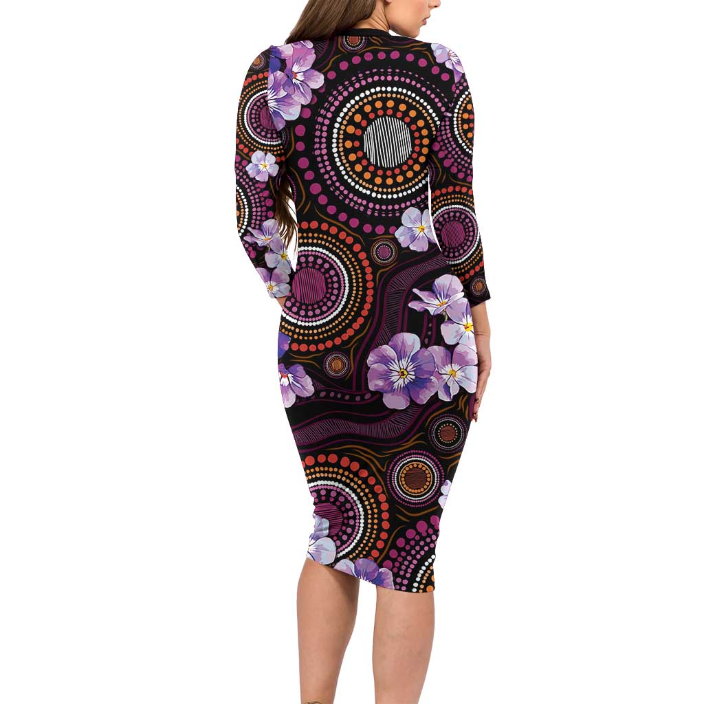 Australia First Nation LGBT - Lesbian Week Long Sleeve Bodycon Dress Sapphic Violet - Love Is Love - Aussie Hoodie