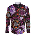 Australia First Nation LGBT - Lesbian Week Long Sleeve Button Shirt Sapphic Violet - Love Is Love - Aussie Hoodie