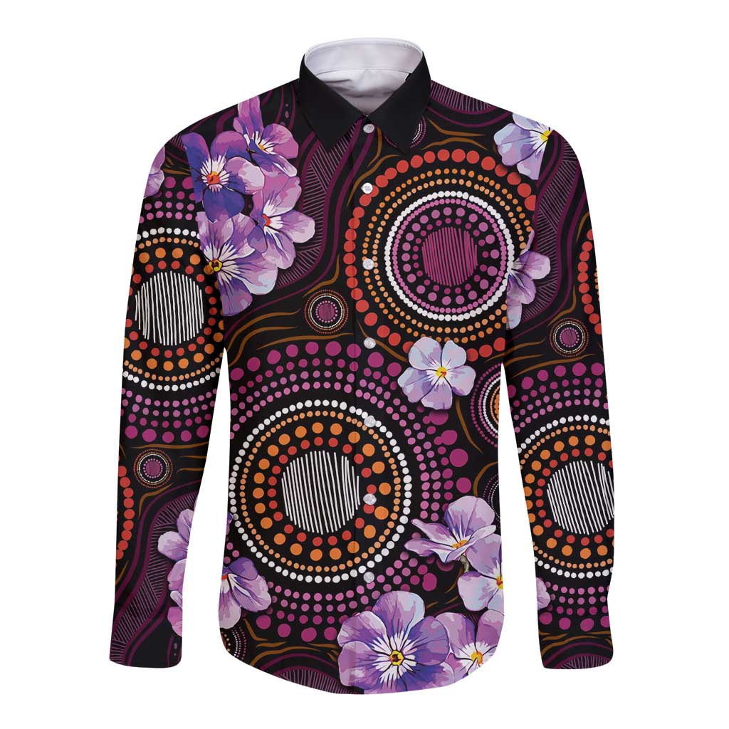 Australia First Nation LGBT - Lesbian Week Long Sleeve Button Shirt Sapphic Violet - Love Is Love - Aussie Hoodie