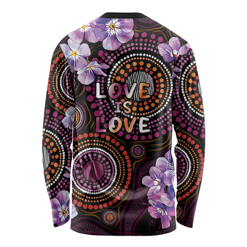 Australia First Nation LGBT - Lesbian Week Long Sleeve Shirt Sapphic Violet - Love Is Love - Aussie Hoodie