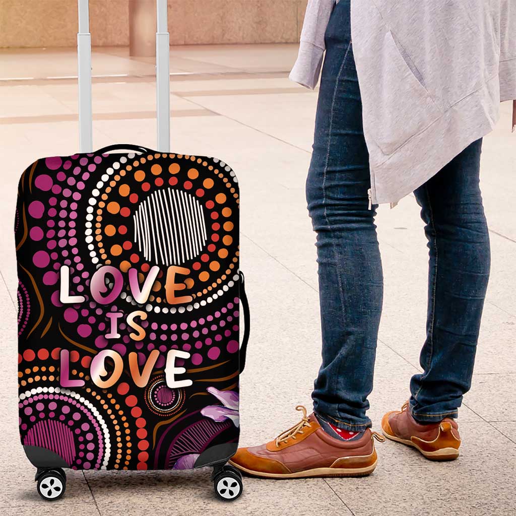 Australia First Nation LGBT - Lesbian Week Luggage Cover Sapphic Violet - Love Is Love - Aussie Hoodie