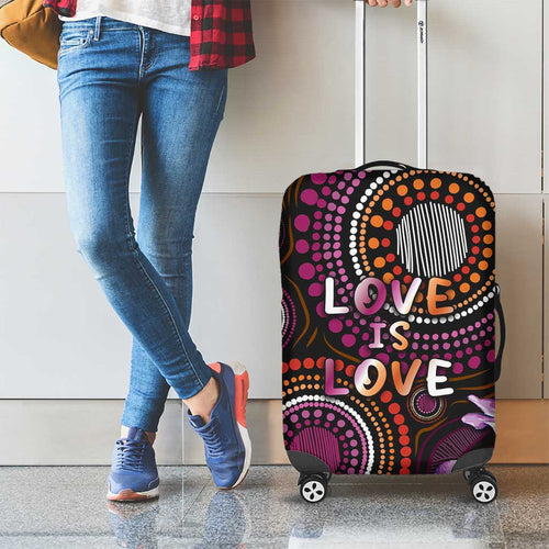 Australia First Nation LGBT - Lesbian Week Luggage Cover Sapphic Violet - Love Is Love - Aussie Hoodie