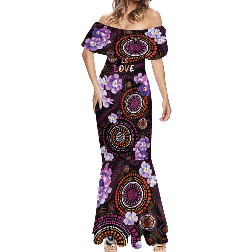 Australia First Nation LGBT - Lesbian Week Mermaid Dress Sapphic Violet - Love Is Love - Aussie Hoodie