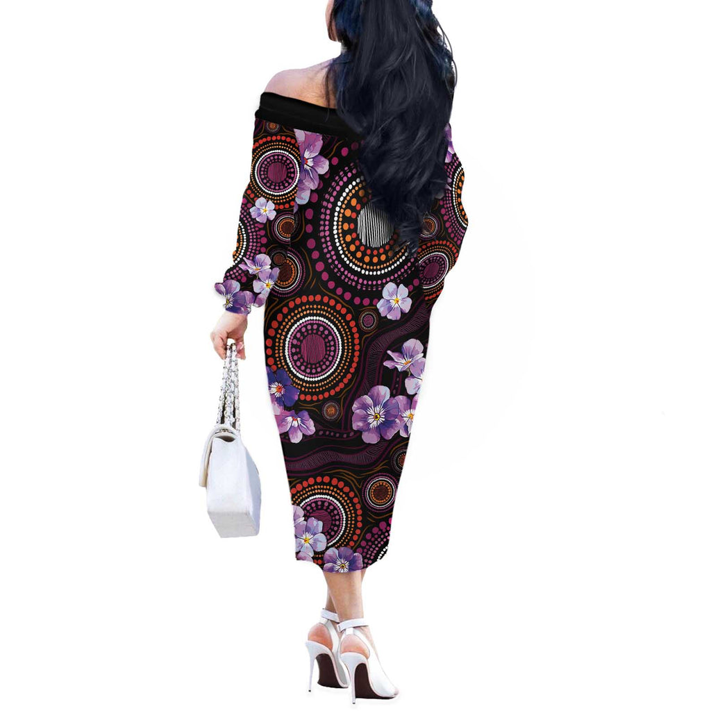 Australia First Nation LGBT - Lesbian Week Off The Shoulder Long Sleeve Dress Sapphic Violet - Love Is Love - Aussie Hoodie