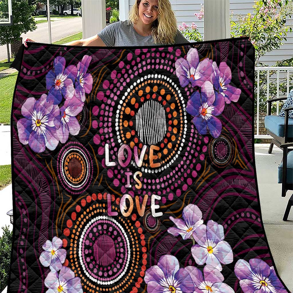 Australia First Nation LGBT - Lesbian Week Quilt Sapphic Violet - Love Is Love - Aussie Hoodie