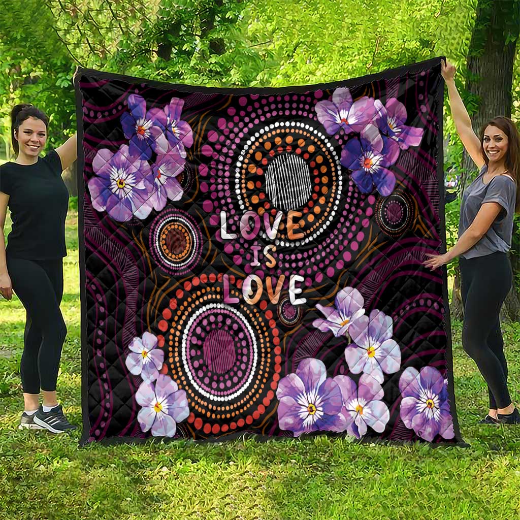 Australia First Nation LGBT - Lesbian Week Quilt Sapphic Violet - Love Is Love - Aussie Hoodie